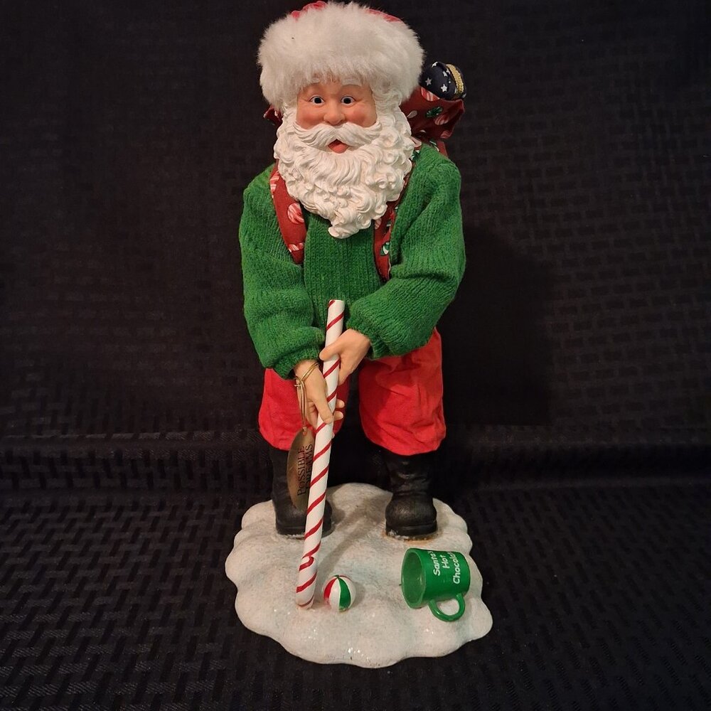 Clothtique Golfing Santa Sweet Putter Golf Figure XMAS Candy Cane Decor 2006 EUC